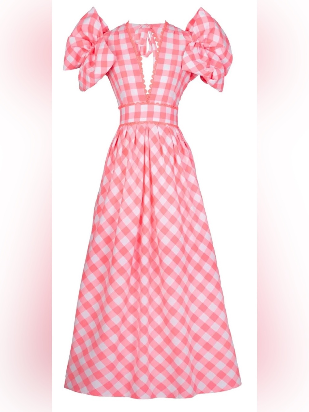 Celia B Curazao Dress Vichy Pink Gingham Puff-Sleeve